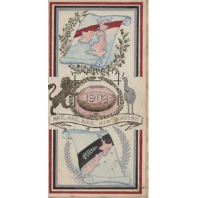 BRITISH RUGBY FOOTBALL TOUR TO NEW ZEALAND 1908 - ORIGINAL ARTWORK FOR ITINERARY