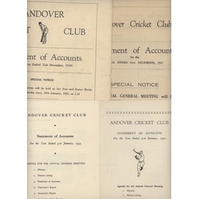 ANDOVER CRICKET CLUB STATEMENT OF ACCOUNTS 1947-53 (4 IN TOTAL)