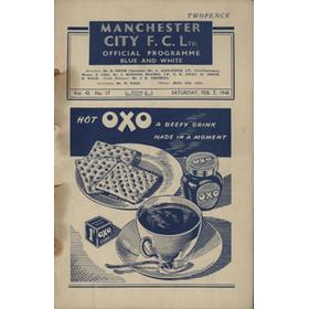 MANCHESTER CITY V PRESTON NORTH END 1948 FOOTBALL PROGRAMME