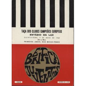 BENFICA V JUVENTUS 1968 (EUROPEAN CUP SEMI FINAL) FOOTBALL PROGRAMME