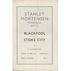 BLACKPOOL V STOKE CITY (STANLEY MORTENSEN TESTIMONIAL) 1969 FOOTBALL PROGRAMME