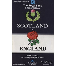 SCOTLAND V ENGLAND 1988 RUGBY UNION PROGRAMME