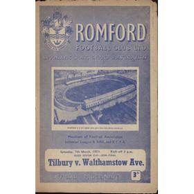 TILBURY V WALTHAMSTOW AVENUE (ESSEX SENIOR CUP SEMI-FINAL) 1958-59 FOOTBALL PROGRAMME