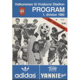 HVIDOVRE V LIVERPOOL 1980-81 (FRIENDLY) FOOTBALL PROGRAMME