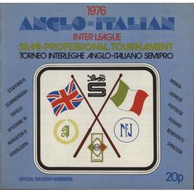 ANGLO-ITALIAN INTER LEAGUE 1975-76 TOURNAMENT PROGRAMME (1ST YEAR)