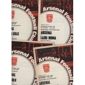 ARSENAL 1970-71 FAIRS CUP FOOTBALL PROGRAMMES (4) 