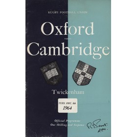 OXFORD V CAMBRIDGE 1964 RUGBY PROGRAMME