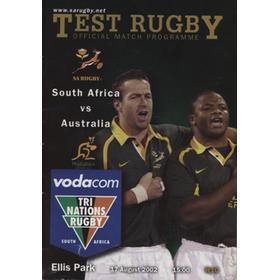 SOUTH AFRICA V AUSTRALIA 2002 RUGBY UNION PROGRAMME