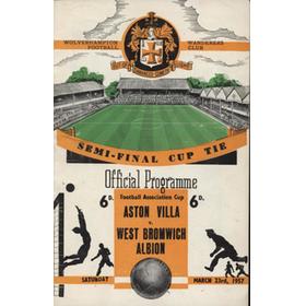 ASTON VILLA V WEST BROMWICH ALBION (FA CUP SEMI FINAL) 1956-57 FOOTBALL PROGRAMME
