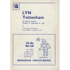 LYN OSLO V TOTTENHAM HOTSPUR (UEFA CUP 1ST ROUND 1ST LEG) 1972-73 FOOTBALL PROGRAMME