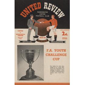 MANCHESTER UNITED V NEWCASTLE UNITED 1955-56 (FA YOUTH CUP) FOOTBALL PROGRAMME