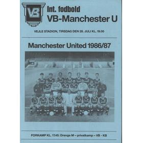 VEJLE BOLDKLUB V MANCHESTER UNITED 1986-87 FOOTBALL PROGRAMME