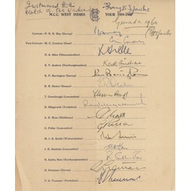 ENGLAND 1959-60 (TOUR TO WEST INDIES) CRICKET AUTOGRAPHS