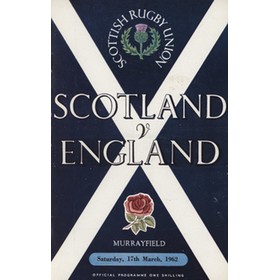 SCOTLAND V ENGLAND 1962 RUGBY UNION PROGRAMME