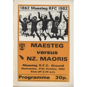 MAESTEG V NZ MAORIS 1982 RUGBY UNION PROGRAMME