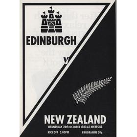 EDINBURGH V NEW ZEALAND 1983 RUGBY UNION PROGRAMME