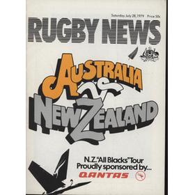 AUSTRALIA V NEW ZEALAND 1979 RUGBY UNION PROGRAMME
