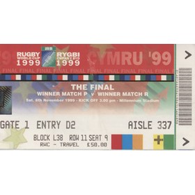 AUSTRALIA V FRANCE 1999 (WORLD CUP FINAL) RUGBY UNION TICKET