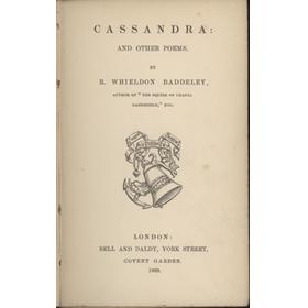CASSANDRA AND OTHER POEMS (INCLUDING "THE STOUT CRICKETER")