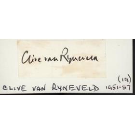 CLIVE VAN RYNEVELD (SOUTH AFRICA) CRICKET AUTOGRAPH