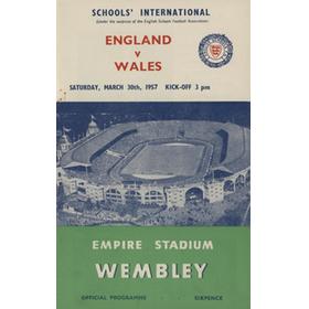 ENGLAND  V WALES (SCHOOLS