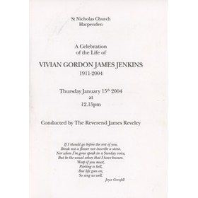 SERVICE OF THANKSGIVING FOR THE LIFE OF VIVIAN JENKINS 1911-2004