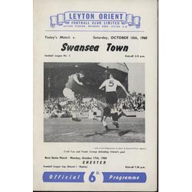 LEYTON ORIENT V SWANSEA TOWN 1960-61 FOOTBALL PROGRAMME