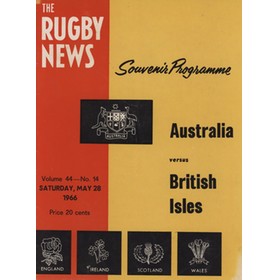 AUSTRALIA V BRITISH ISLES 1966 (1ST TEST) RUGBY UNION PROGRAMME
