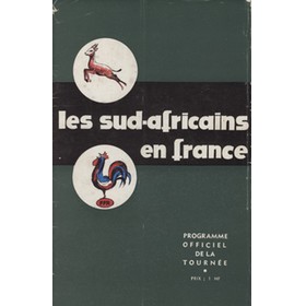 FRANCE V SOUTH AFRICA 1961 RUGBY UNION PROGRAMME