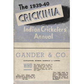 THE 1939-40 CRICKINIA INDIAN CRICKETERS