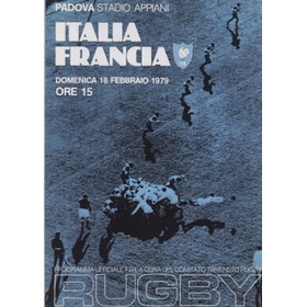 ITALY V FRANCE 1979 RUGBY UNION PROGRAMME