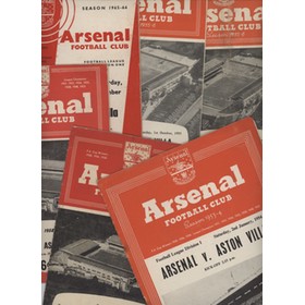 ARSENAL V ASTON VILLA 1954-65 FOOTBALL PROGRAMMES (X6)